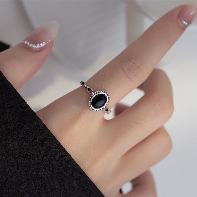 Retro Heavy 925 Sterling Silver Ring, Niche Luxury Non-tarnish Ins Style Versatile Silver Band For Women